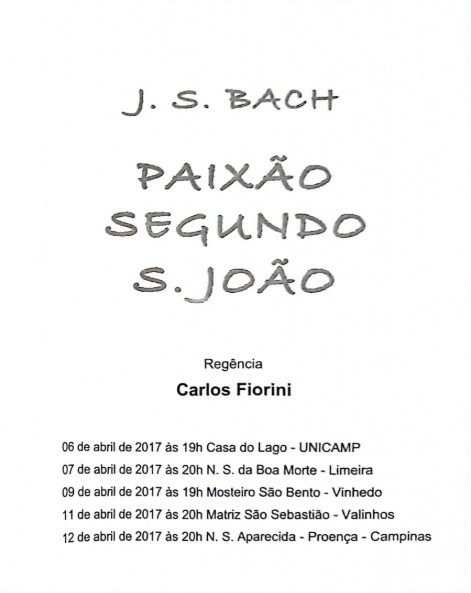 Paixão Segundo São João – J. S. Bach