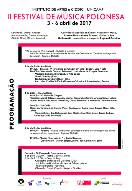 Instituto de Artes e CIDDIC – Unicamp apresentam: II Festival de Música Polonesa