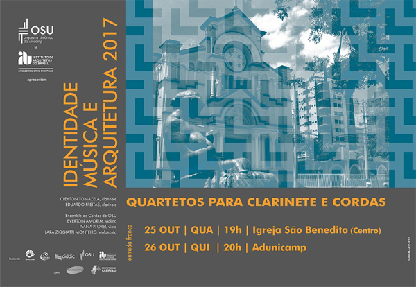 Identidade Música e Arquitetura: “Encontros”, clarinetes e ensemble de cordas da OSU