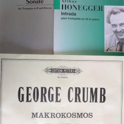 Hindemith- Sonate; Arthur Honegger- Intrada; George Crumb- Makrokosmos Volume II.