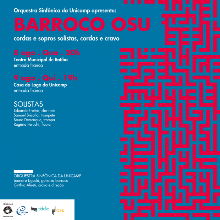 Barroco OSU: cordas e sopros solistas, cordas e cravo