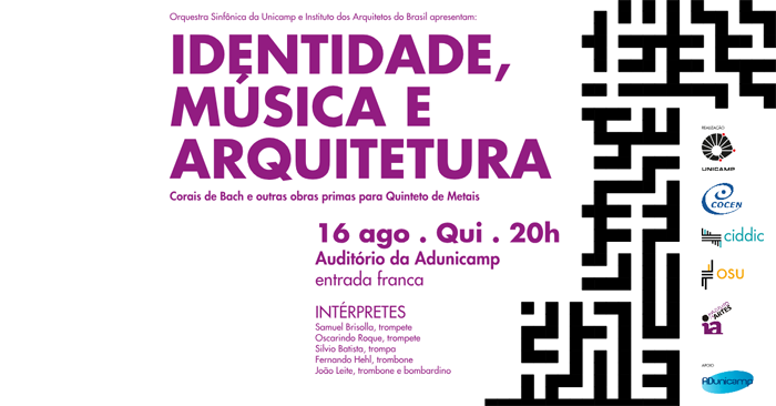 Identidade, Música e Arquitetura: Corais de Bach e outras obras primas para Quinteto de Metais