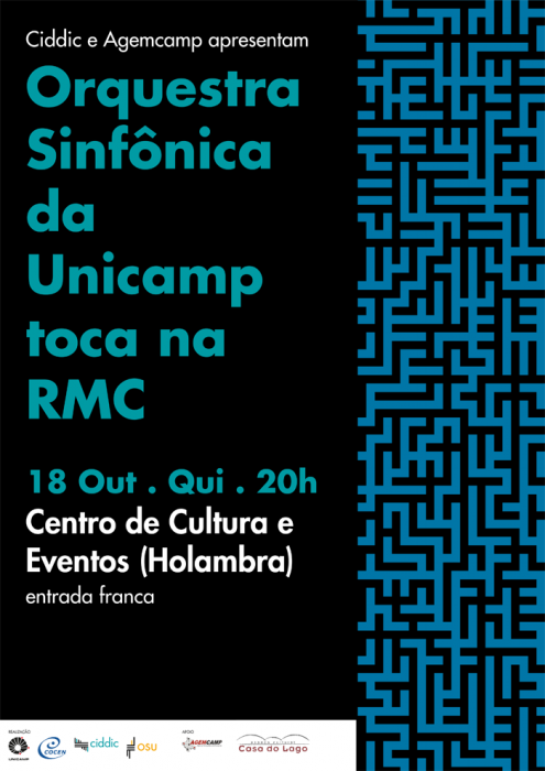 CIDDIC e Agemcamp apresentam:  Orquestra Sinfônica da Unicamp toca na RMC
