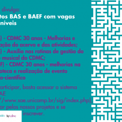 CDMC divulga – vagas bolsas BAS BAEF 2019