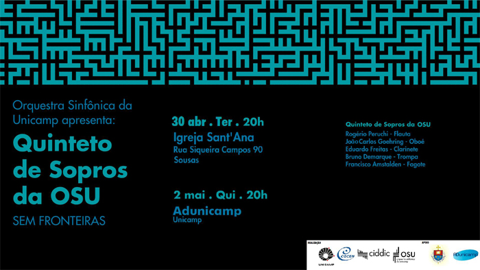 Quinteto de Sopros da Orquestra Sinfônica da Unicamp se apresenta em Sousas e na Adunicamp