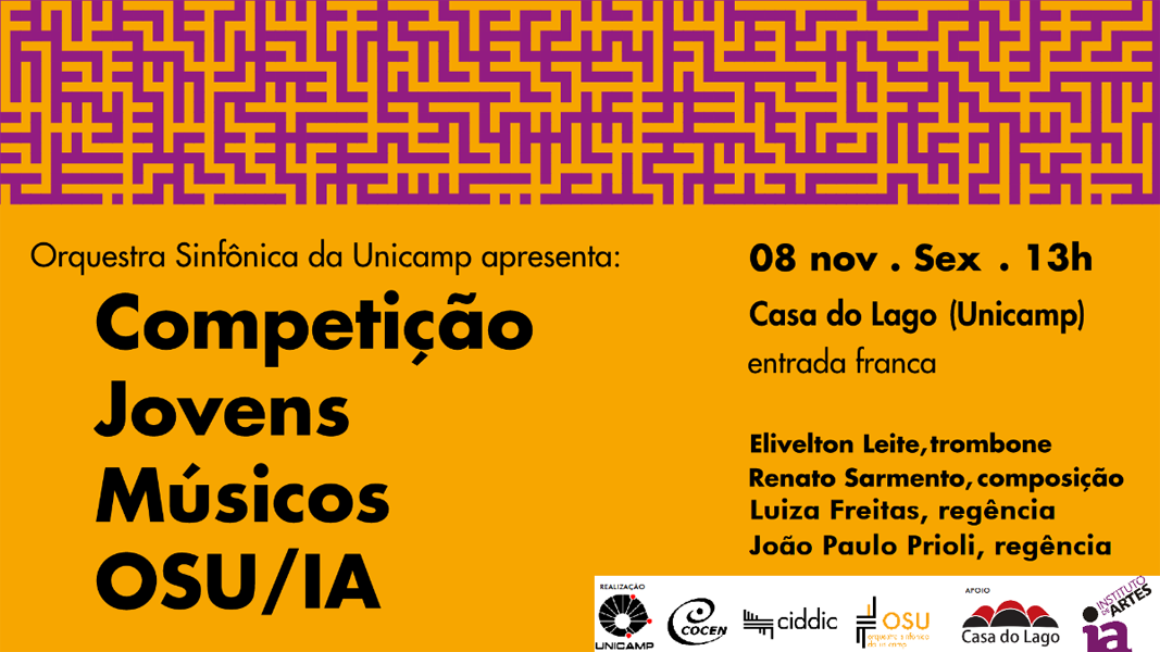 Orquestra Sinfônica da Unicamp realiza concerto com selecionados no edital competição Jovens Músicos OSU/IA