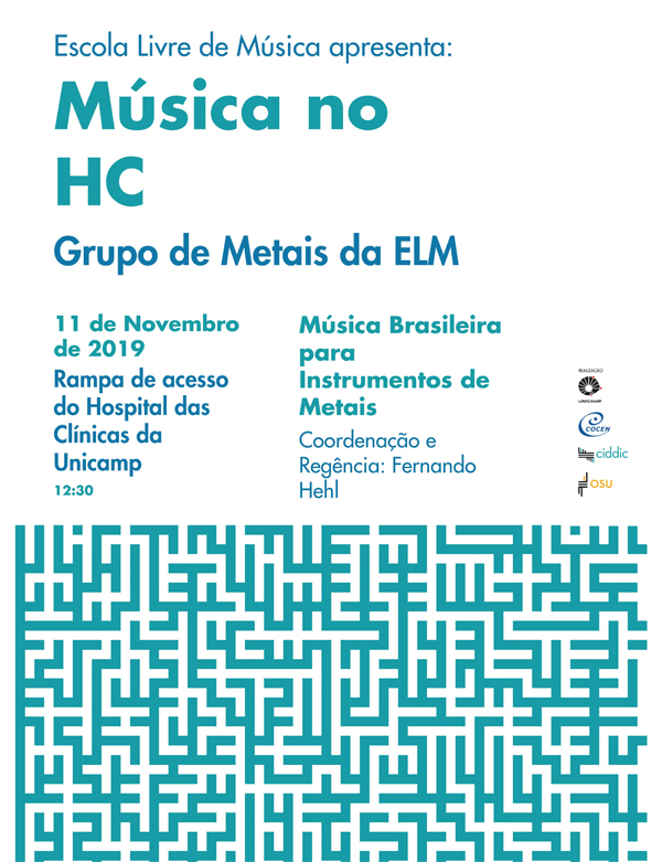 Cartaz música no HC Grupo de metais da ELM
