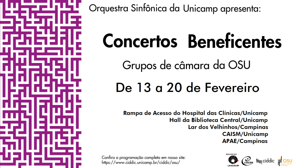 Cartaz dos concertos beneficentes da OSU 2020