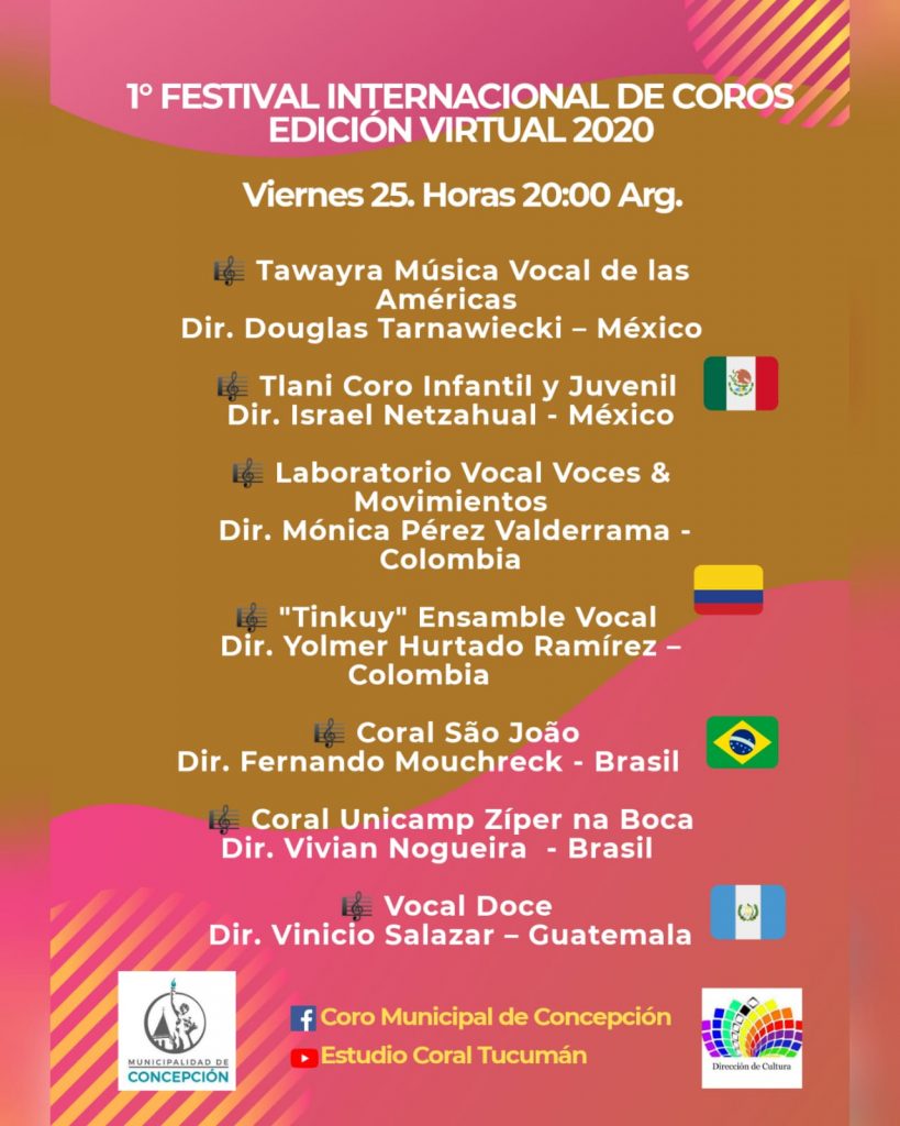 cartaz do programa do 1º Festival Internacional de coros