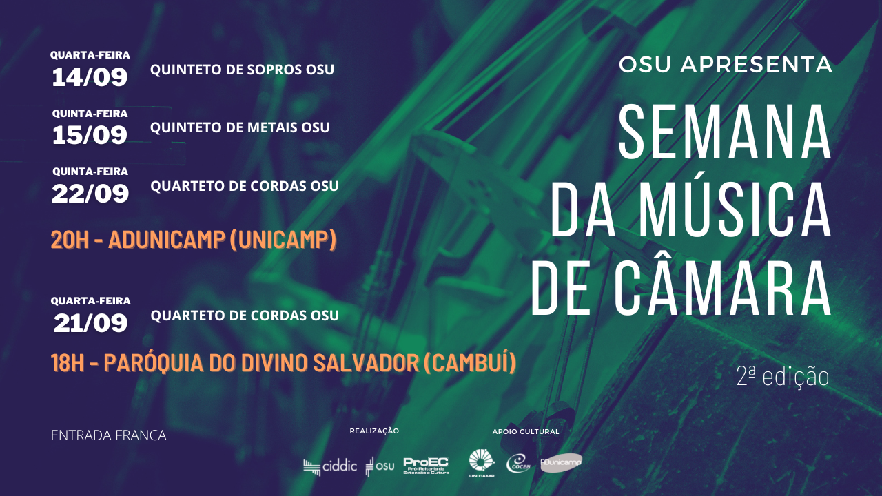 Orquestra Sinfônica da Unicamp realiza 2a. edição da “Semana da Música de Câmara”