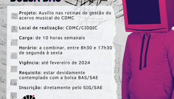 Vagas para bolsistas BAS disponíveis no CDMC