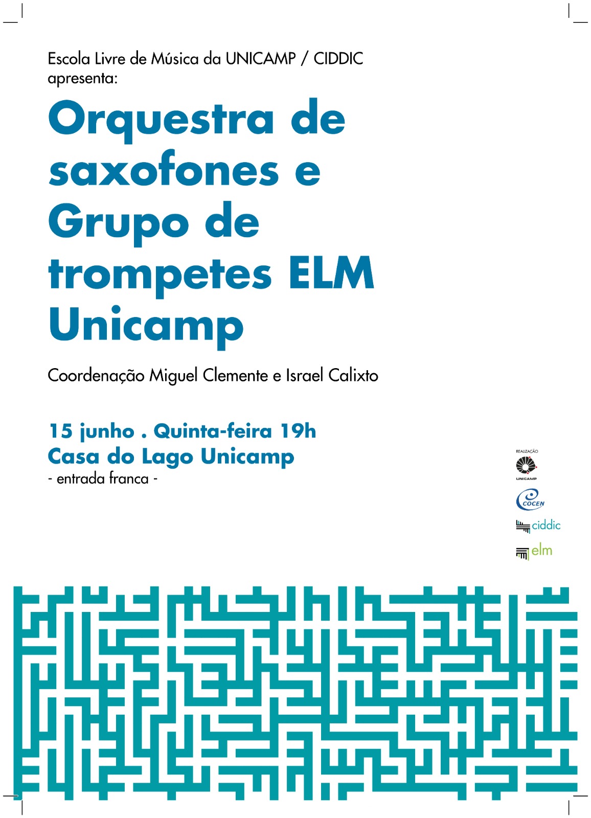 Escola Livre de Música apresenta: Orquestra de Saxofones da ELM