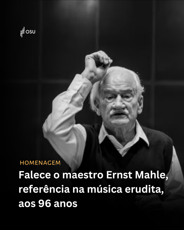 Cartaz - Falecimento do maestro Ernst Mahle, referência na música erudita aos 96 anos