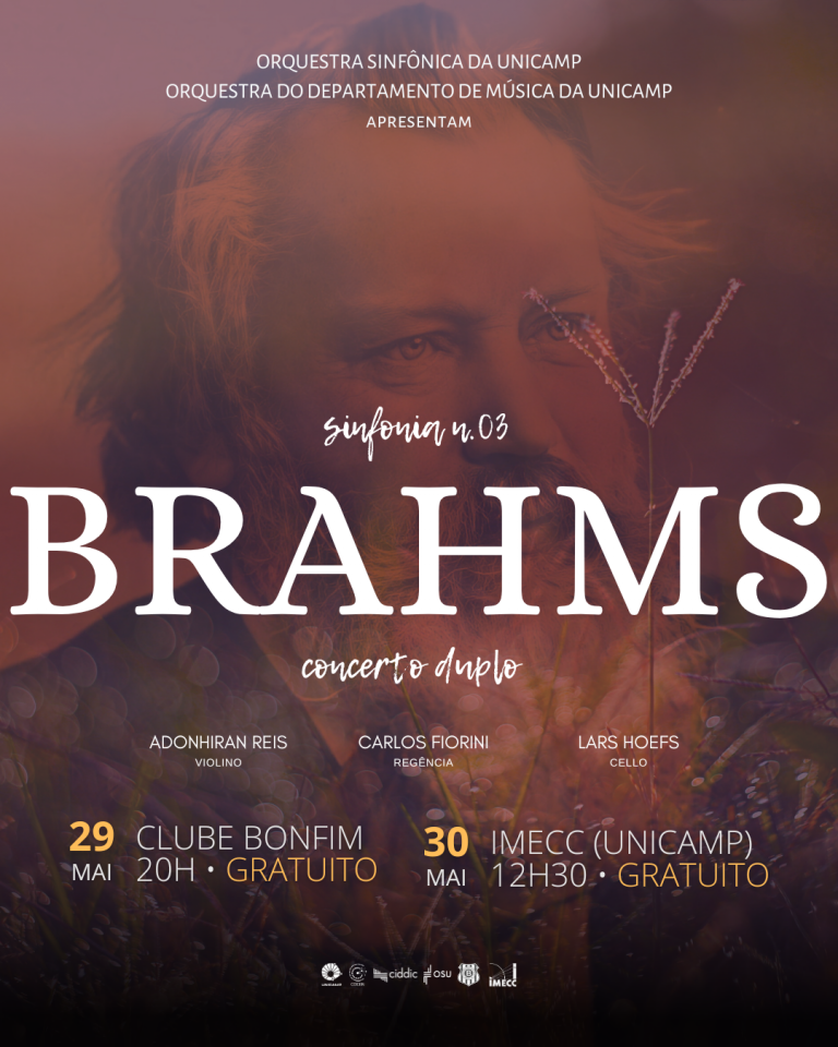 Cartaz OSU - Sinfonia no.3 de Brahms em dois concertos gratuitos