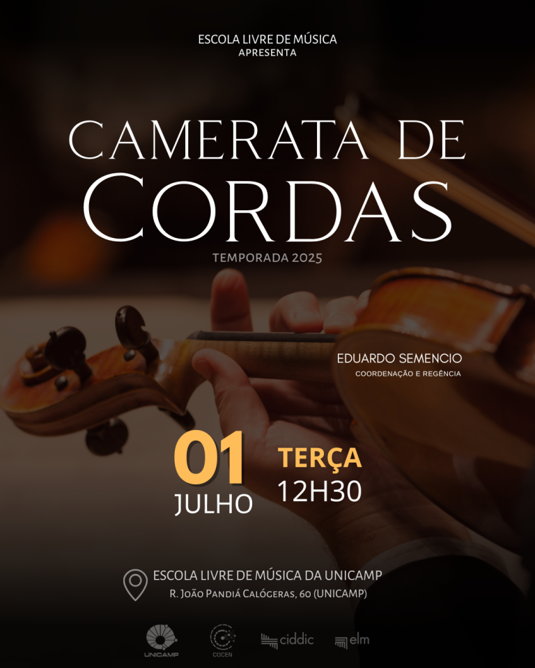 Cartaz da estreia da Camerata de Cordas da ELM