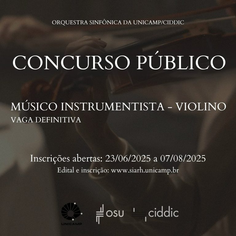 Cartaz para concurso público de violino do CIDDIC