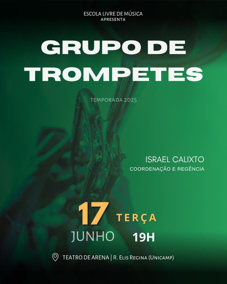Cartaz - Grupo de trompetes da ELM se apresenta no Arena